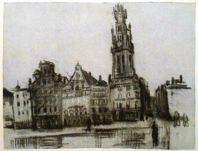 Old Houses with the Tower of the Cathedral by Vincent van Gogh